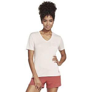 Skechers Women's Tranquil Tee T-Shirt, Light Pink v-Neck Pocket, M