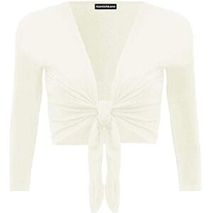 Hamishkane&#174; Women's Shrugs - Chic Front Tie Cardigan - Stylish Long Sleeve Bolero Cardigans for Women - Ideal Lightweight Summer Cardigans for Women UK White