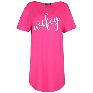 Be Jealous Womens Curved Hem Oversized Baggy Ladies Wifey Long Tunic Mini T Shirt Dress Top Cerise