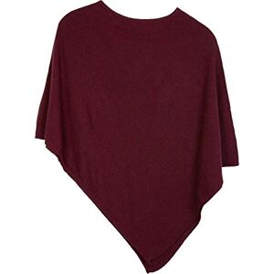 styleBREAKER Soft fine Knit Poncho in Plain, Round-Neck, Ladies 08010042, Colour:Claret-Red