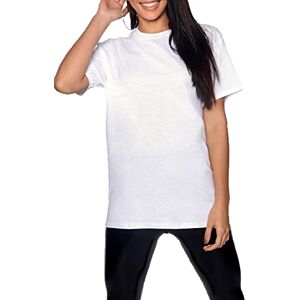 Be Jealous Womens Plain Boyfriend Short Sleeve Workout Basic Gym Casual T-Shirt Top White Medium (UK 10)