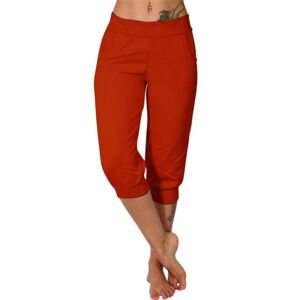 PRiME Capri Pants for Women UK Summer Cropped Trousers Elasticated Waist Capri Trousers Drawstring Mid Rise Cropped Leggings Casual Yoga Jogger Pants,Red4,Medium