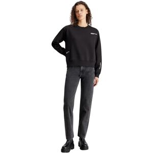 Calvin Klein Jeans Women's Multi Placement Crew Neck J20J222544 Sweatshirts, Ck Black, L