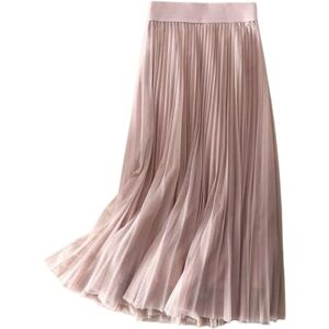 GerRit Skirt Spring Autumn Elastic Waist 4 Layers A-line Tutu Skirt Elegant Mesh Long Tulle Skirt-color 13-l