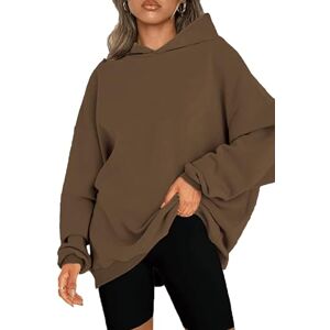 KINGFEN Womens Oversized Hoodies Sweatshirts Fleece Hooded Pullover Tops For Women Uk Sweaters Casual Fall Fashion Women Sweatshirts Brown UK6 UK8