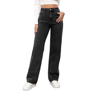 Jieroans Jeans Women's Bootcut Jeans Women's Flared Trousers Bootcut Jeans Women's Jeans Stretch High Waist Straight Jeans Flare Denim Trousers Straight Trousers (Color : Black, Size : M)