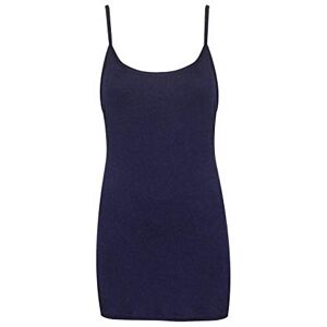 Luxe DIVA Womens Plain Sleeveless Round Scoop Neckline Stretch Slim Straps Strappy Straight Fitted Camisole T-Shirt Vest Top UK Size 8-26 Navy