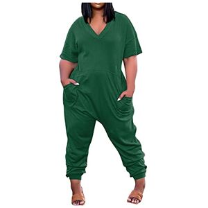 HAOLEI Jumpsuit for Women UK Plus Size 22-24 Oversized Jumpsuits Sale Clearance Casual V Neck Short Sleeve Playsuit Rainbow Tie Dye Print Jumpsuits Onesies Rompers Harem Trousers with Pockets