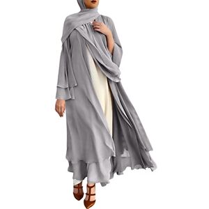 Briskorry Women's Muslim Cardigan with Belt Plain Islamic Long Dress for Women Summer Celebration Maxi Dress Arab Dubai Dress Kaftan Ramadan Dresses Kaftan Robe