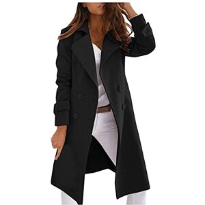 Buetory Women's Winter Wool Trench Coat Teddy Faux Shearling Coat Wrap Collar Open Front Cardigan Jacket Outwear Windbreaker