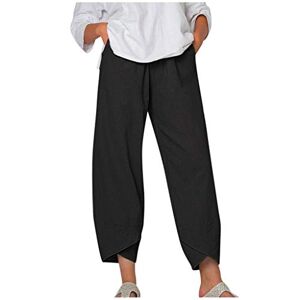 Linen Trousers for Women Uk Plus Size 22 Casual Pants Plus Harem Solid Printed Loose Pocket Elastic Waist Pants Plus Lounge Pant Holiday Essentials for Women Cargo Trousers Summer 24 18 Sale Clearance