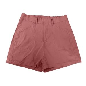 Slip Shorts Deals Uwdiohq Daily Deals Linen Women Shorts High Waisted Button Solid Color Summer Comfortable Baggy Fashion Shorts with Pocket 2024 Casual Dressy Beach Shorts for Outdoor Warehouse Deals Clearance