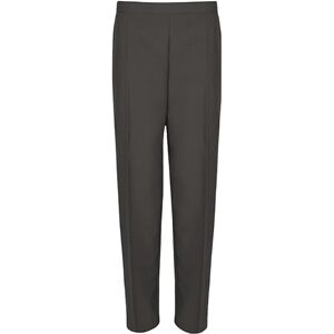 EBTISAM Ladies Half Elasticated Waist Trousers 2 Side Pockets Short Regular Long Length Business Office Work Womens Pants Bottoms UK Sizes 8-24 (UK, Waist & Inseam, 28, 25, Charcoal)