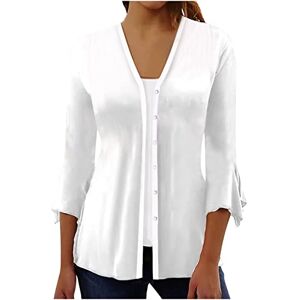 PRiME FunAloe Summer Jacket for Women Sale Cardigan Sweaters Open Front 3/4 Sleeve Elegant Casual Comfortable Plain Tops Blouse Three Quarter Sleeve UK Size 6-18 Jackets Lightweight Outwear Clearance