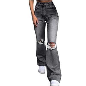 ⭐ Tousers For Women Uk,231229mjrkz41 Womens Jeans Woman's Cowboy Flared Pants Solid Trousers for Women UK Plus Size Bootcut Jeans for Women Baggy Jeans Elastic Waist Stretch Thin Stretch Skinny Breasted Trousers Denim Pants Size 8-22