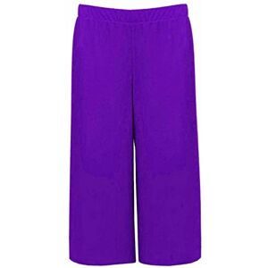 Star Fashion Global Ltd Womens 3/4 Elasticated Culottes Ladies Wide Leg Stretch Shorts Palazzo Uk 8-26 (Purple, 20-22)