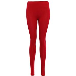 Fairy Trends Ltd FAIRY TRENDZ LTD Ladies Stretch Long Leggings Womens Plus Size Full Length Plain Leggings Pants UK 8-26 (Red Medium-Large UK 12-14)