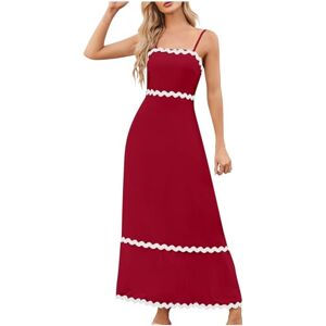 Clazshciyㅤ Boho Dresses for Women UK Summer Off The Shoulder Beach Dresses Spaghetti Straps Sleeveless Color-Block Ladies Dresses A-Line Corset Maxi Dress Sundress for Holiday Vacation