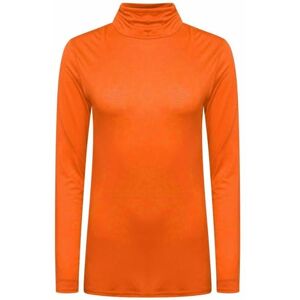 STAR FASHION GLOBAL LTD Ladies Polo Neck Stretch Long Sleeve Womens Plain Top Jumper 8-26 (Orange, 10)