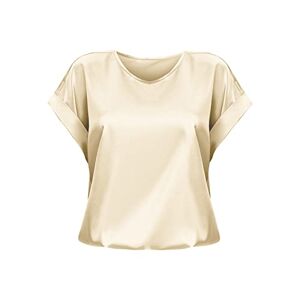PRiME Generic Capsule Wardrobe for Women 2024 Spring and Summer Ladies Tops for UK 2024 Women's Short Sleeve Satin Shirt Casual Round Neck T Shirt Large Women's Tops Dressy Crewneck Blouses Elegant (A, XL)