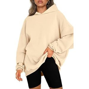CNFUFEN Womens Hoodies Oversized Warm Long Sleeve Tops Ladies Winter Clothing Fashion Comfy Jumpers Personalised Hoodies for Women UK Beige Size M(10-12)