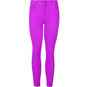 Fashion Star Womens Stretchy Plain Denim Skinny Fit High Waist Button Jeans Jeggings Leggings (Plus Size UK 22, Purple)