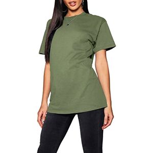 Be Jealous Fashion Star Womens Plain Boyfriend Gym Work Casual Short Sleeve Basic T Shirt Top Khaki Small (UK 8)