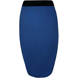 GirlzWalk &#174; Women’s Plain Elastic Waist Bodycon Stretch Ladies Pencil Stylish Midi Skirt (Royal Blue, XL 16-18)