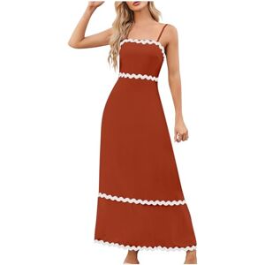 Clazshciyㅤ Boho Dresses for Women UK Summer Off The Shoulder Beach Dresses Spaghetti Straps Sleeveless Color-Block Ladies Dresses A-Line Corset Maxi Dress Sundress for Holiday Vacation