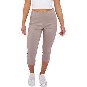 STAR FASHION Cropped Capri Trousers for Women UK Ladies Leggings Summer Pants Short Crop Stretch 3/4 Length Three Quarter Pedal Pusher Clothes Elasticated Bengaline Cut Off Mocha 14