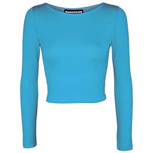 Hamishkane&#174; Womens Top Crew Neck Long Sleeve T Shirts Women, Soft & Comfortable Crop Tops for Women - Chic Y2k Top - Ideal Summer Tops for Women UK Turquoise
