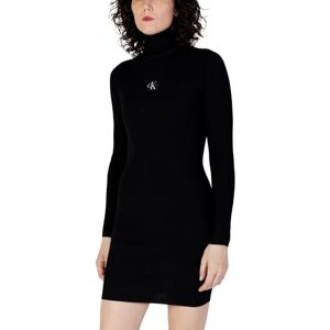 Calvin Klein Jeans Women Sweater Dress Badge Roll Neck Long Sleeve, Black (Ck Black), L