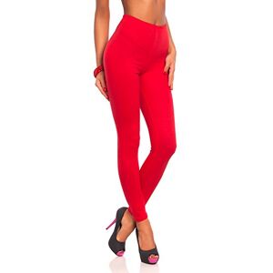 FUTURO FASHION Women's Full Length Cotton Leggings I Full Lenght Cotton Rich Leggings for Women UK I Solid Casual Sport Ladies Leggings Soft Pants I Plus Sizes 8-28 UK Red