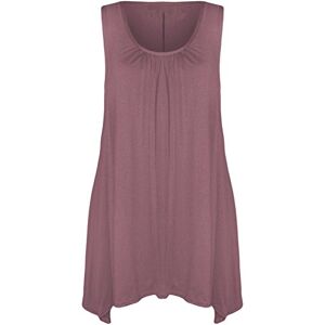 Mustwearit New Womens Ladies Hanky Hem Baggy Summer Casual Long Tunic Vest Top UK Size 8-26 Brown