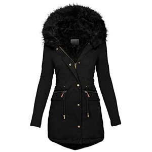 Buetory Women's Hooded Winter Coat Warm Fleeced Lined Parka Long Jackets Overcoat Fashion Casual Faux Fur Trench Coat