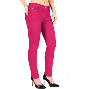 Fashion Star Womens Plain Zip Pockets Skinny Denim Jeggings Cerise Plus Size UK 26