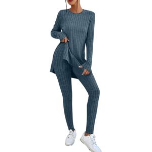 Lounge Wear Women Lounge Wear Sets for Women Uk Knitted Loungewear Sets Ribbed Co Ord Sets Two Piece Outfit Wide Leg Lounge Suits Comfy Leisure Wear Tracksuit Womens Full Set Casual Track Suits Ladies Pyjamas