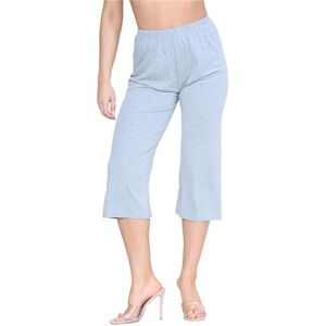 janisramone Womens Ladies New Plain Wide Leg Culottes 3/4 Length Shorts Trousers Casual Summer Palazzo Pants Grey