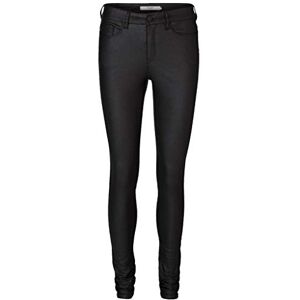 Vero Moda Women's Vmseven Nw S.slim Smooth Coated Pants Slim, Black (Black Detail:coated), 34 L30 Manufacturer size X-Small UK