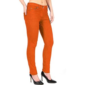 Fashion Star Womens Plain Zip Pockets Skinny Denim Jeggings Coral Plus Size UK 24