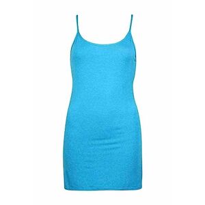 7STYLES&#174; Womens Plain Strappy Tunic Dress - Ladies Stretch Round Scoop Neckline Cami Bodycon Jersey Top (Turquoise, XL)
