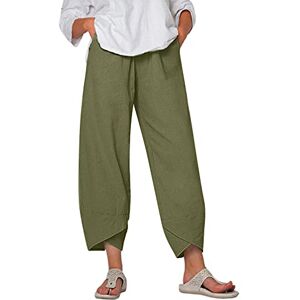 Linen Trousers for Women Uk Plus Size 22 Casual Pants Plus Harem Solid Printed Loose Pocket Elastic Waist Pants Plus Lounge Pant Holiday Essentials for Women Cargo Trousers Summer 24 18 Sale Clearance