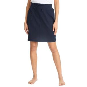 Baumatic WS-SS24 Ladies Linen Viscose Blend Knee Length Summer Skirt Summer Navy 14
