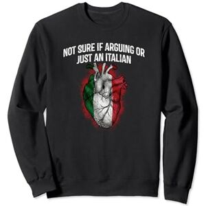 Witty Rude Saying Italy Sarcastic Silly Not Sure If Arguing or Just An Italian Funny Offensive Humor Sweatshirt