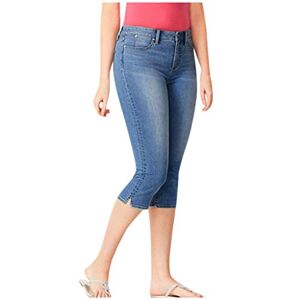 Generic Women's Capris Jeans Mid Rise Skinny Stretch Distressed Denim Shorts Below Knee 3/4 Length Bermuda Jeans Shorts Summer Casual Straight Leg Slim Fit Cropped Jeggings for Women UK Dark Blue