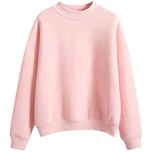 Generic Velvet Color Sweatshirt O-Neck Long Solid Sleeve Plus Turtleneck Women Women's Coat Boating Women Womens Sports Sweatshirts and Hoodies Petite Sweatshirts 2023 Pink