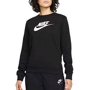 Nike Women's Club Flc Gx Crew Std Blouse, Black/White, L