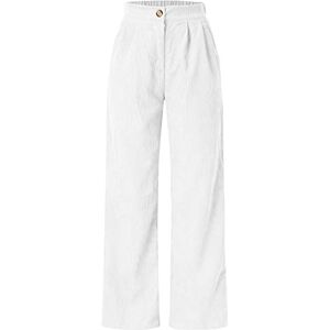 Generic High Waist Cord Wide Leg Pants Straight Trousers Women Big Size Corduroy Pants Checke Work Pants Cropped Linen Trousers for Women UK Cargo Trousers Women UK White