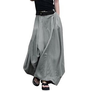 Botcam Full Skirt, A-line Skirt, High Waist, Slim, Plus Size Dance Skirt for Women Summer Dress Short, gray, 5XL