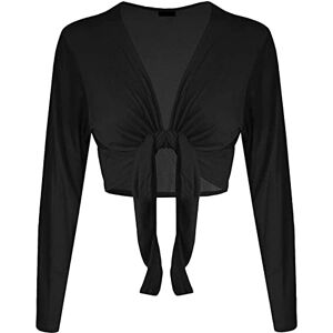 Hiffy&#174; Women's Long Sleeve Tie Up Bolero Shrug Ladies Cardigan Top 8-14 (8-10 UK, Black)